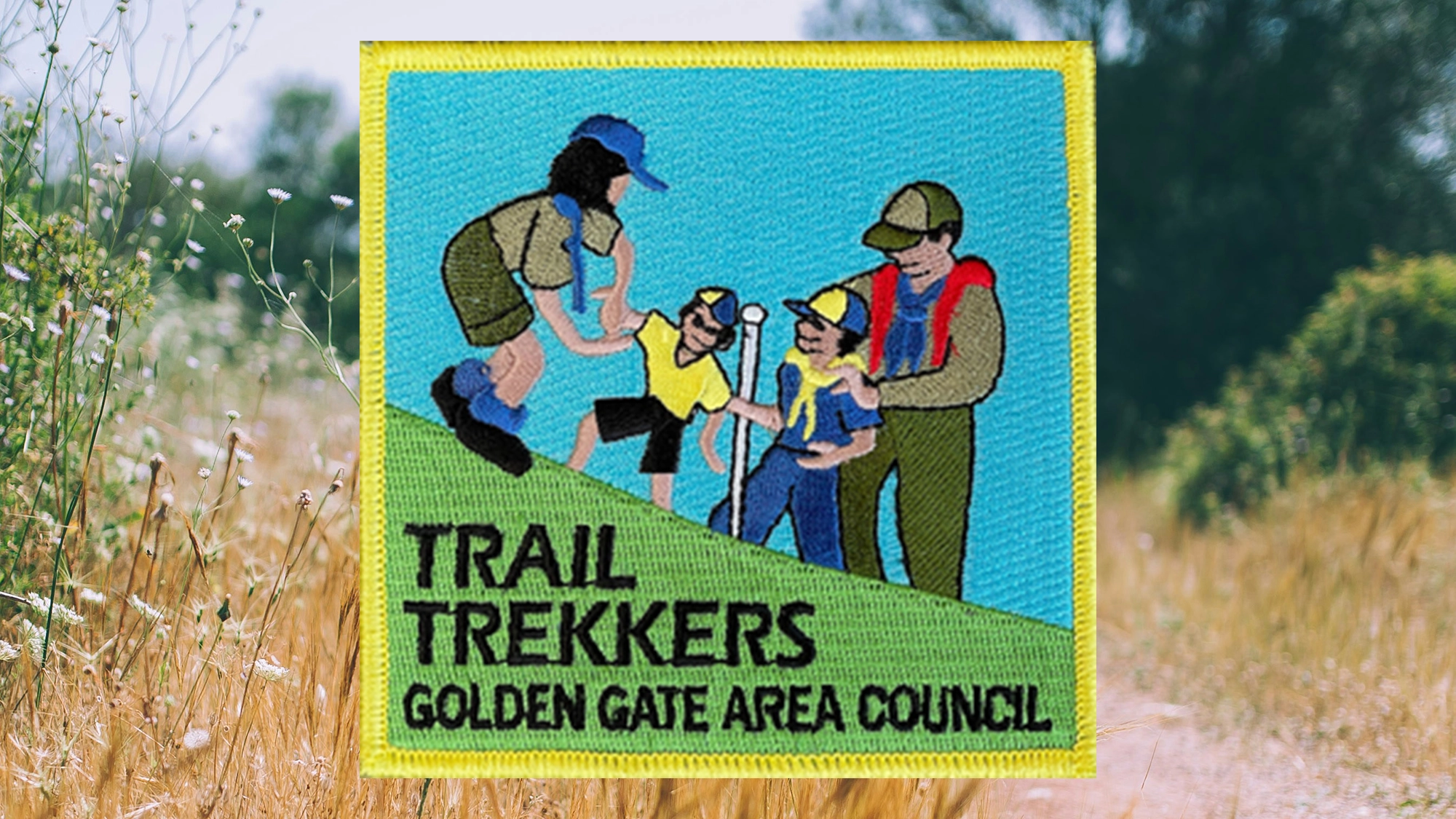 Trail Trekker patch over hiking trail